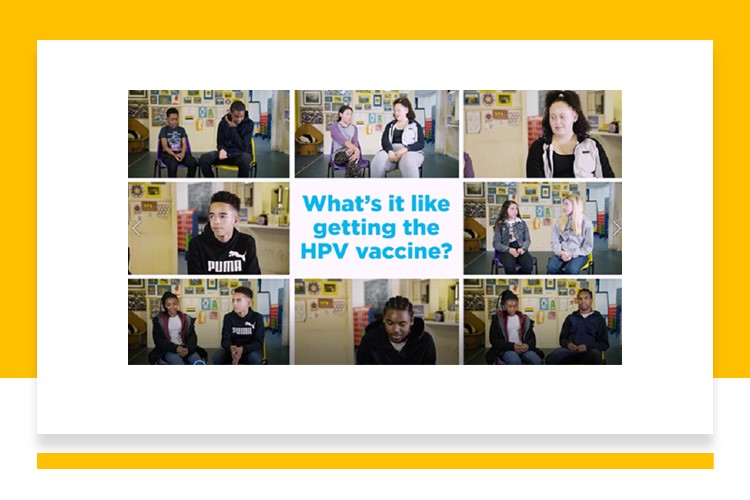 What's it like getting the HPV vaccine? Collage of young people discussing